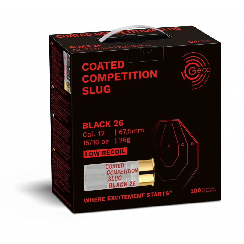 Geco Schrotpatronen Coated Competition Slug Black 26g - 12/67,5 -